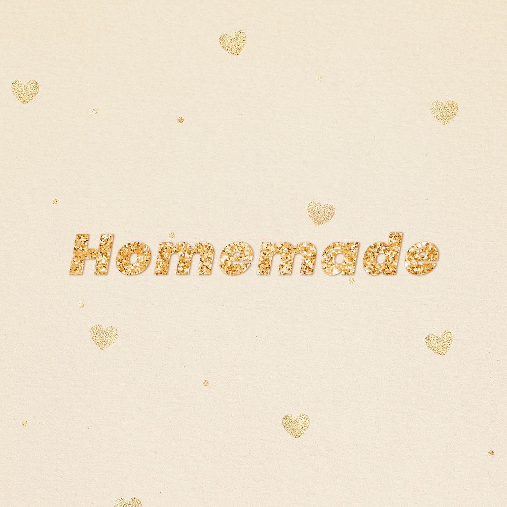 Homemade gold glitter text effect