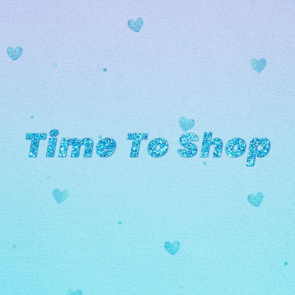 Time to shop glitter text effect