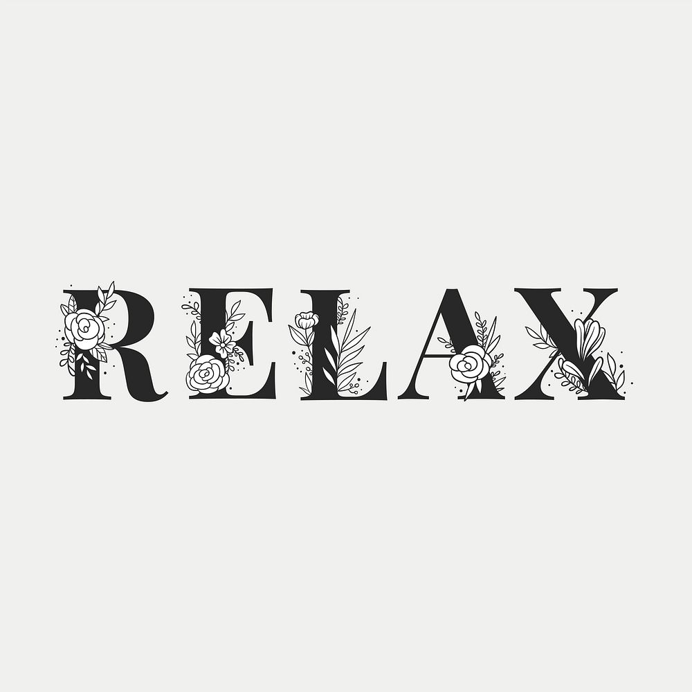 Relax vector word typography lettering font