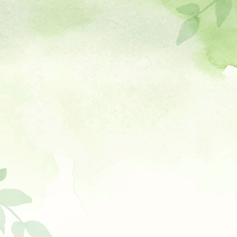 Green watercolor background illustration, leaves design