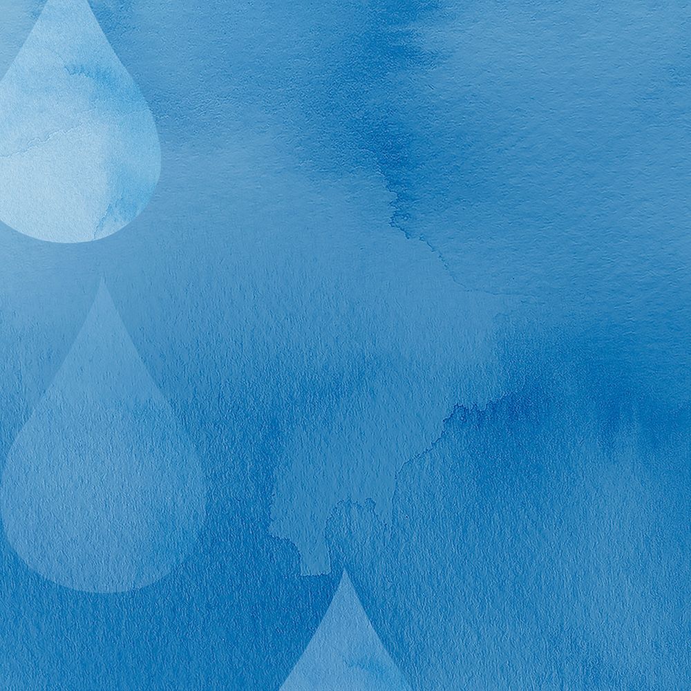 Blue watercolor background illustration, water droplet design
