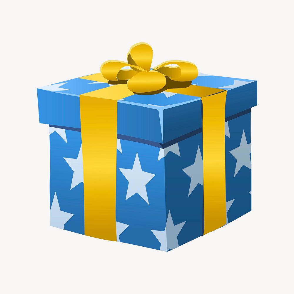 Gift box clipart, Glitch game illustration psd. Free public domain CC0 image.