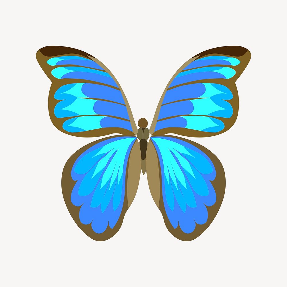 Blue butterfly, animal clipart, Glitch game illustration psd. Free public domain CC0 image.