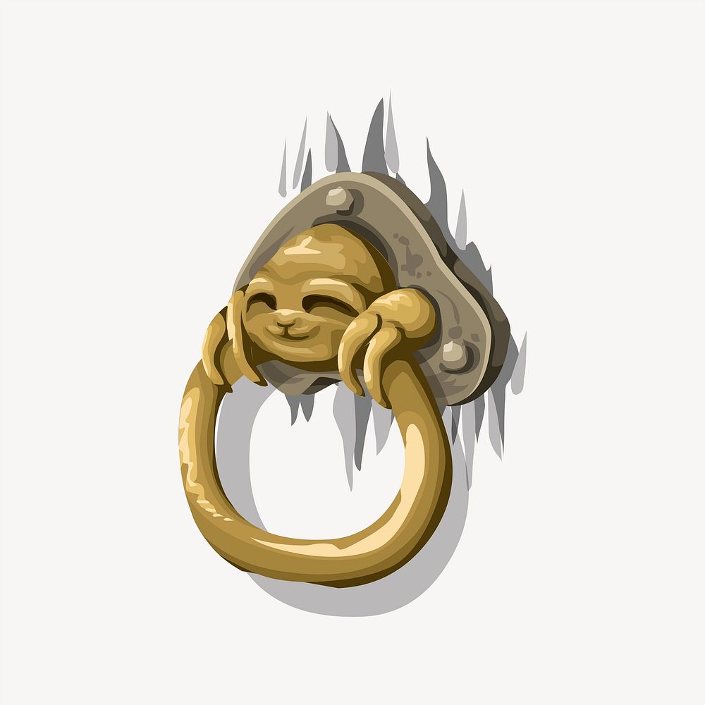 Sloth knocker clipart, Glitch game illustration vector. 