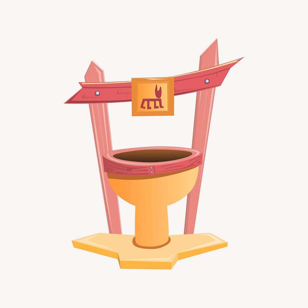 Shrine clipart, Glitch game illustration vector. 