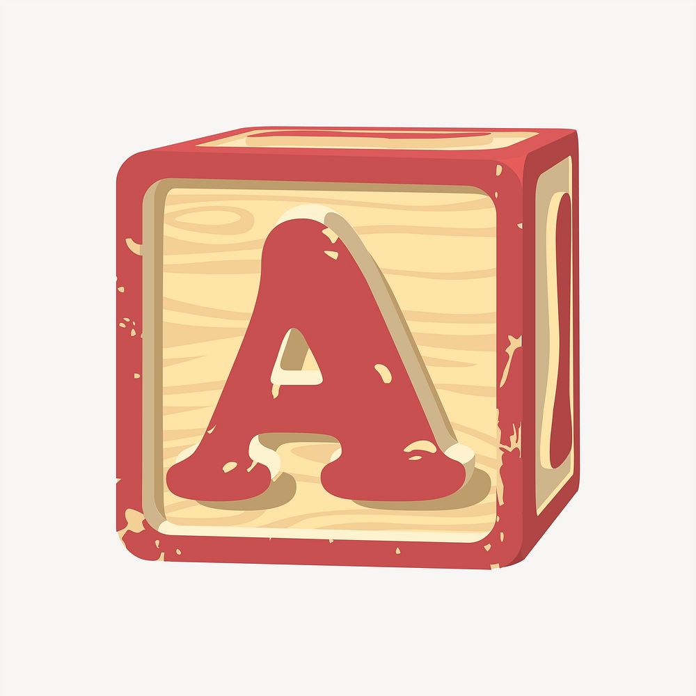 Letter block clipart, Glitch game illustration vector. Free public domain CC0 image.