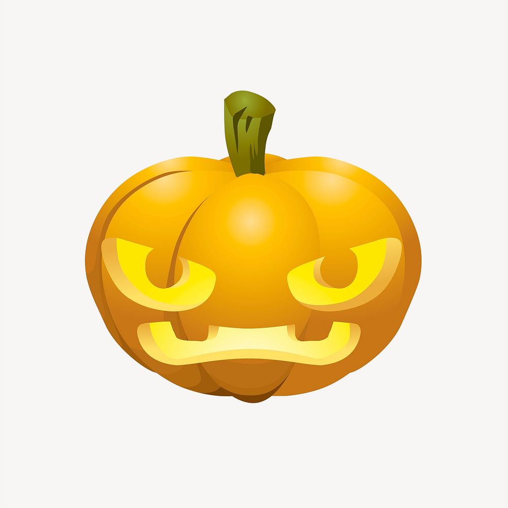 Jack-O-Lantern clipart, Glitch game illustration vector. 