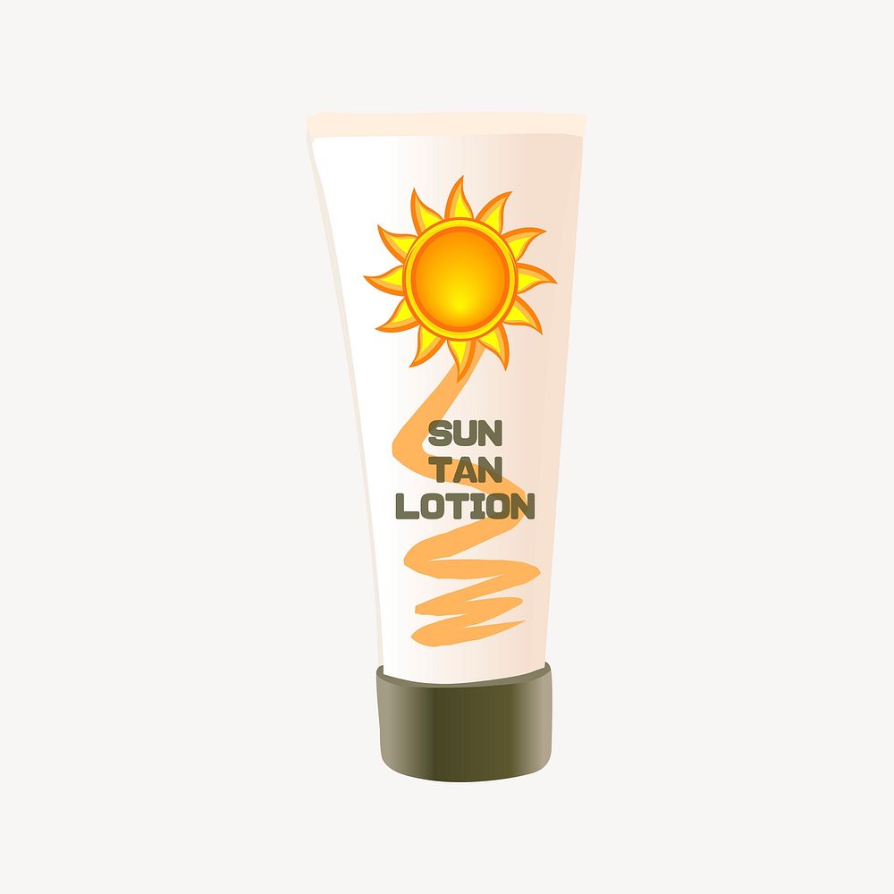 Sun tan lotion clipart, Glitch game illustration psd. Free public domain CC0 image.