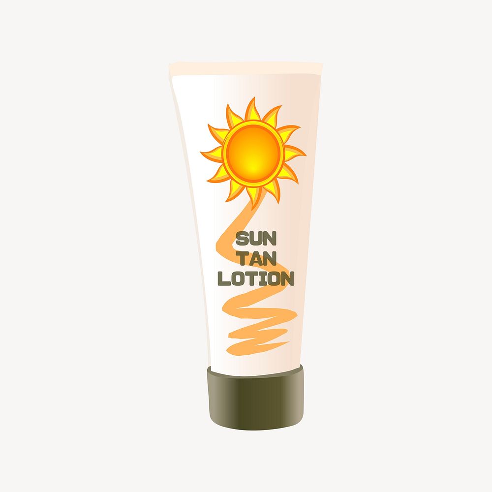 Sun tan lotion clipart, Glitch game illustration vector. Free public domain CC0 image.
