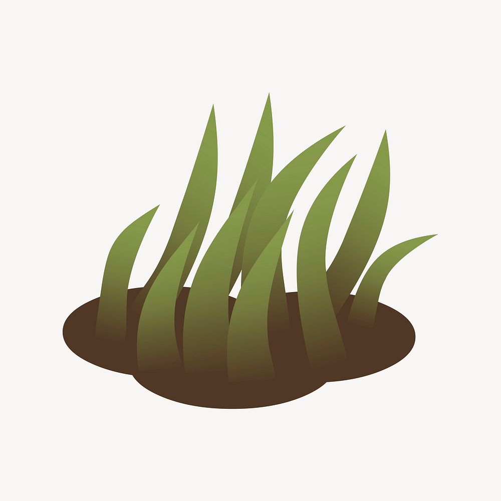 Grass clipart, Glitch game illustration vector. Free public domain CC0 image.