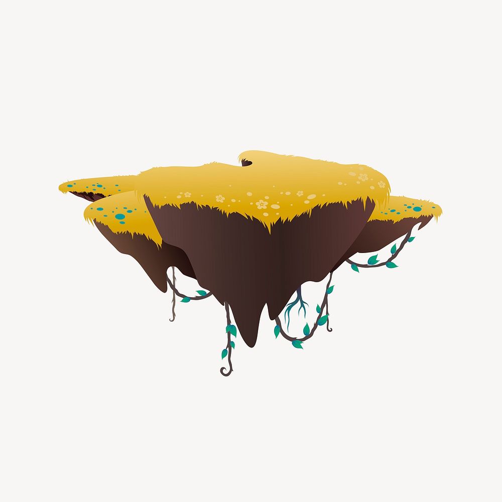 Flying platform clipart, Glitch game illustration vector. 