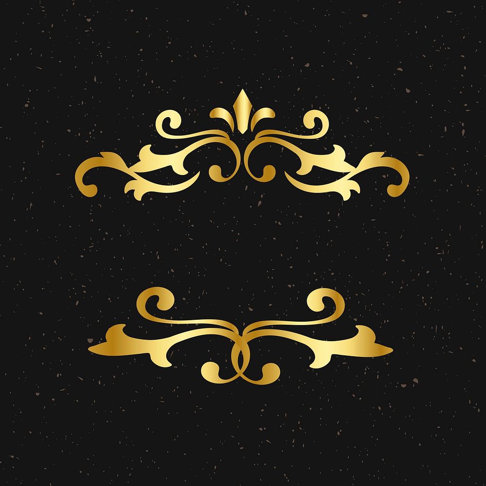 Gold ornamental filigree frame vector