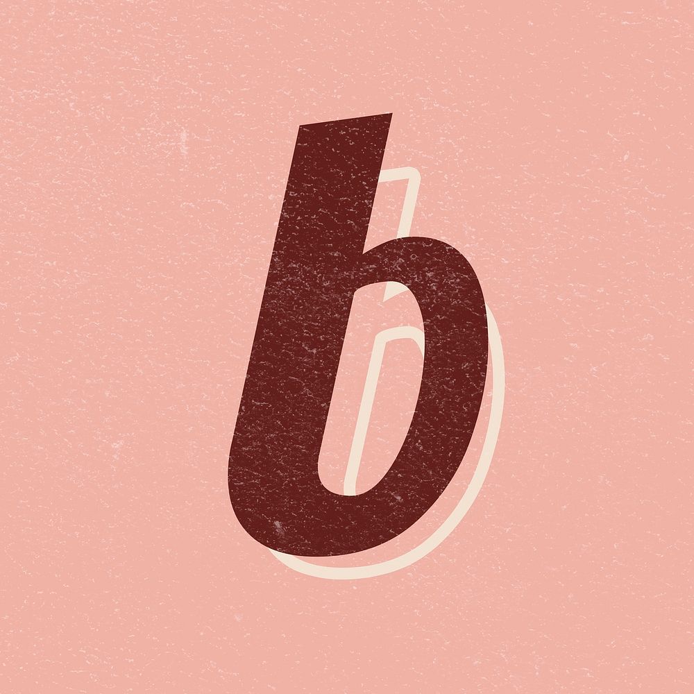 Alphabet letter B vintage handwriting cursive font psd