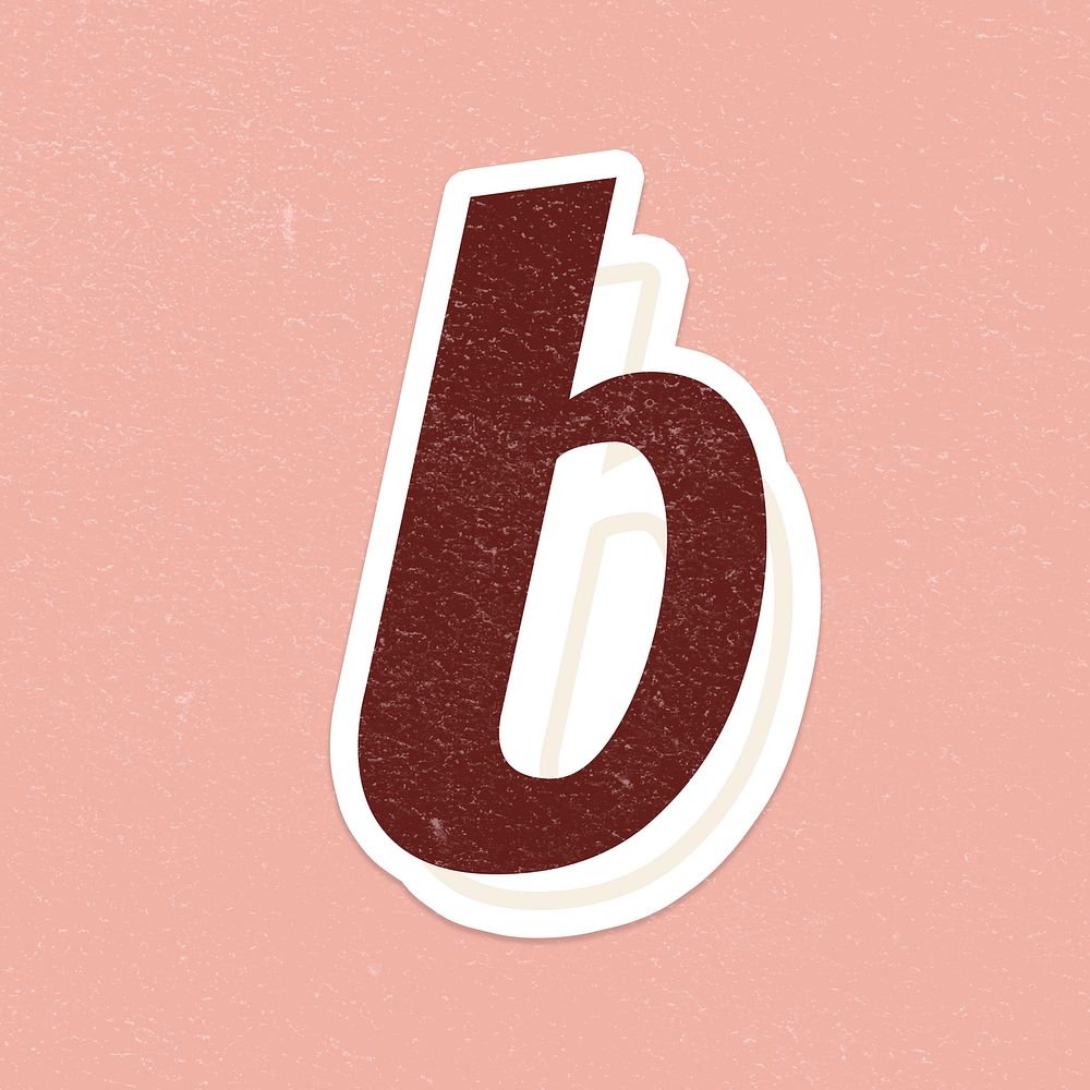 Alphabet letter B vintage handwriting cursive font psd