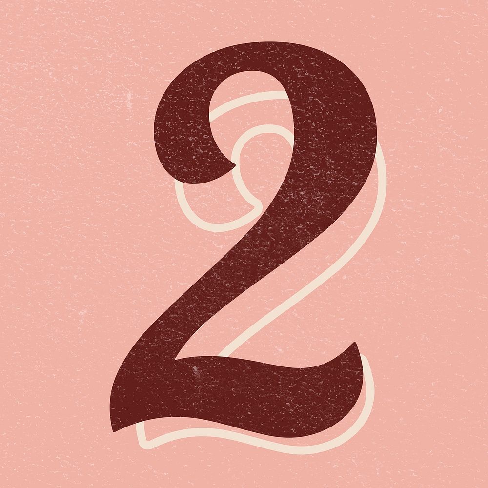 Number two sign symbol icon transparent psd