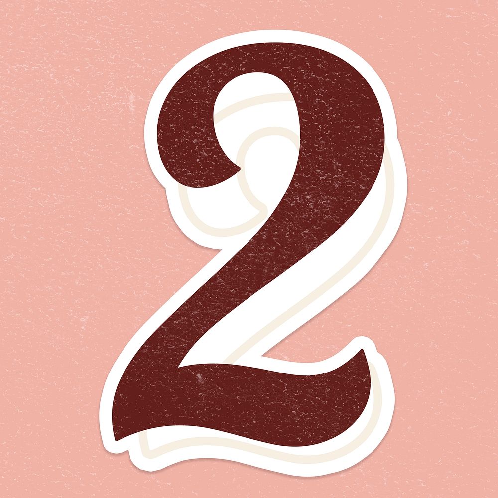Number two sign symbol icon transparent psd
