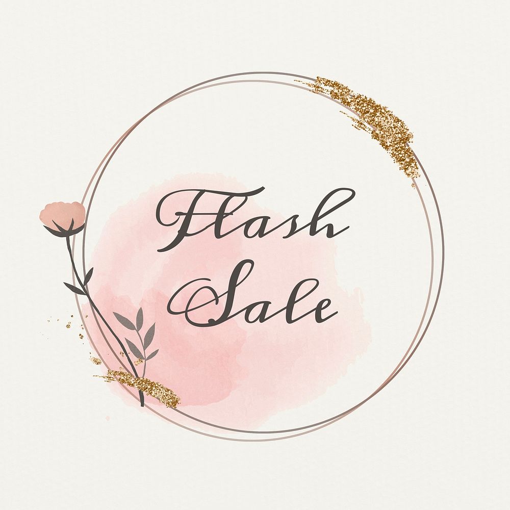 Flash sale text floral frame