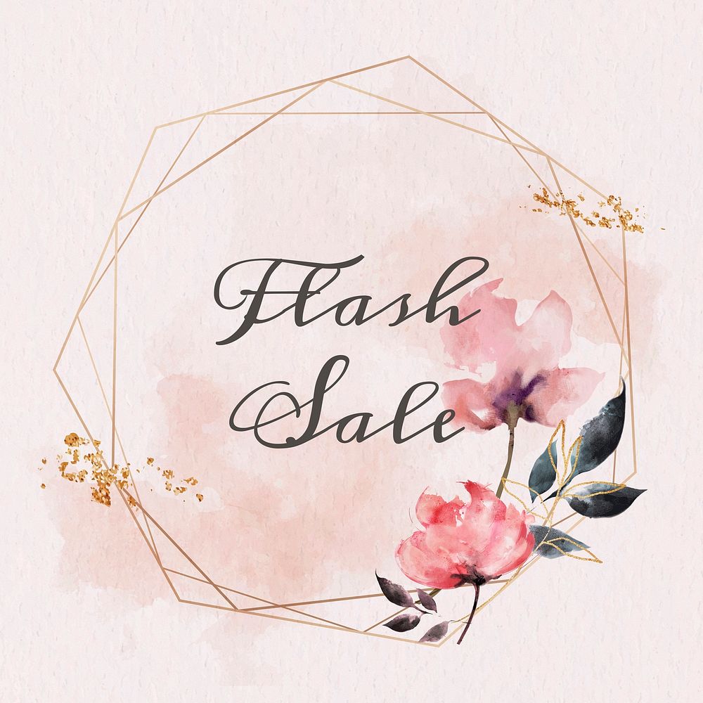 Flash sale text floral frame