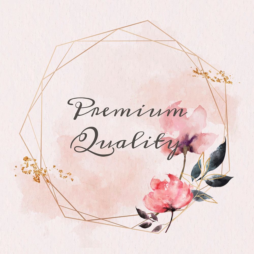 Premium quality badge floral frame