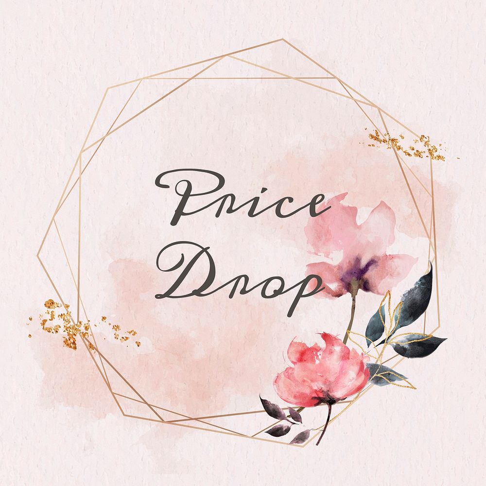 Price drop badge floral frame