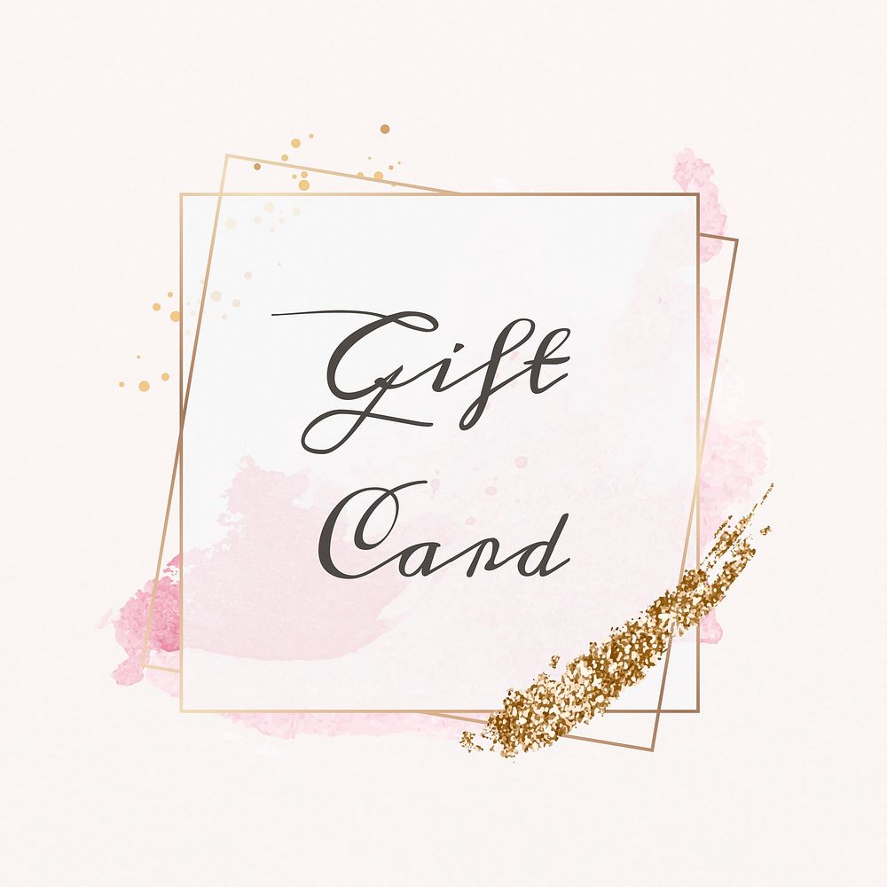 Gift card word feminine frame