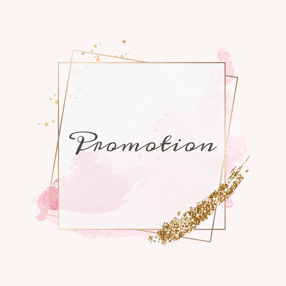 Promotion word badge feminine frame