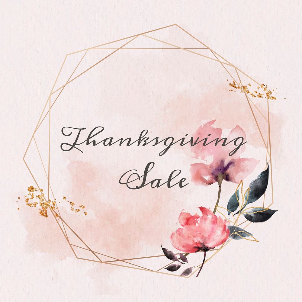 Thanksgiving sale text feminine frame template