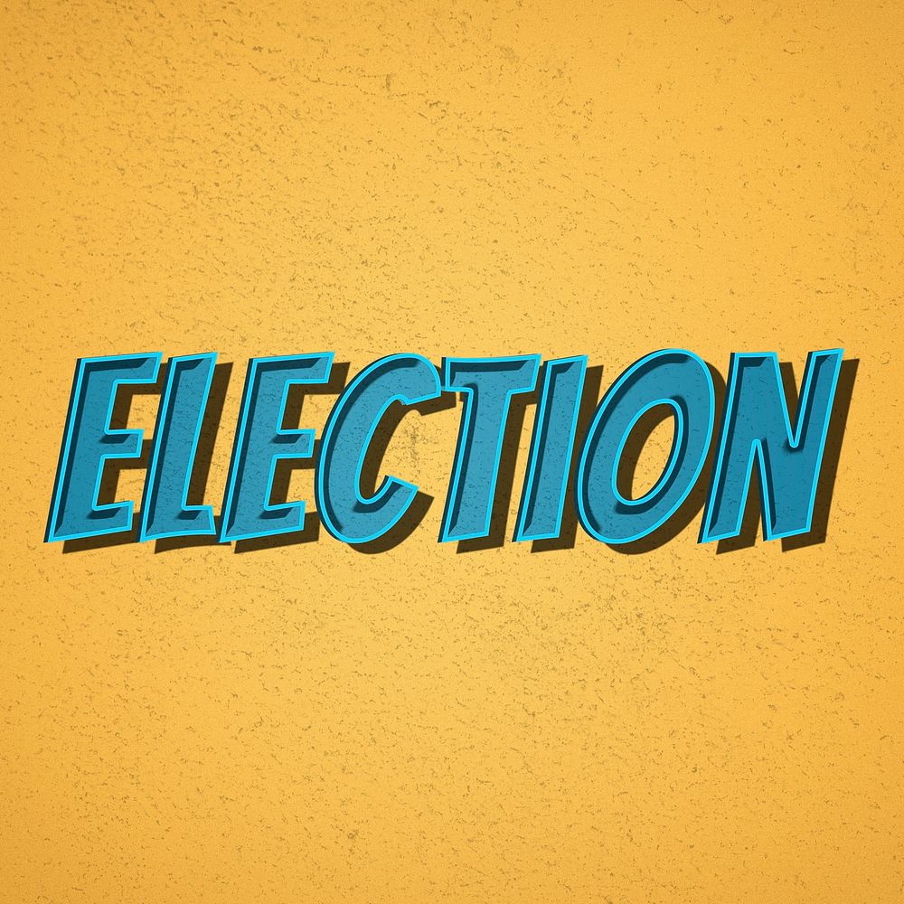 Election word retro font style illustration 