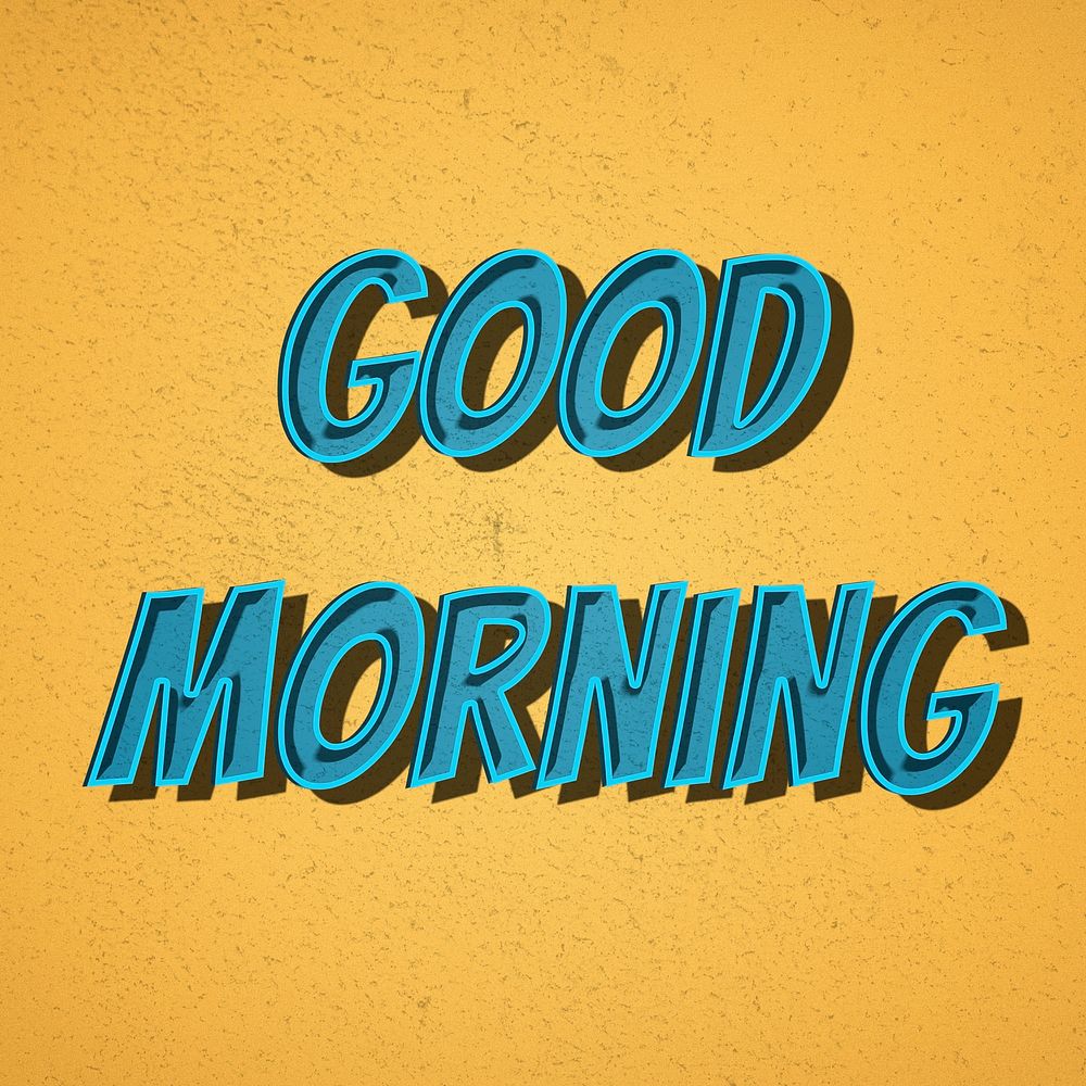 Good morning word retro font style illustration 