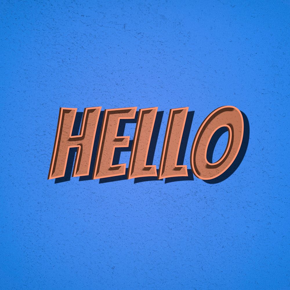 Hello word retro style typography