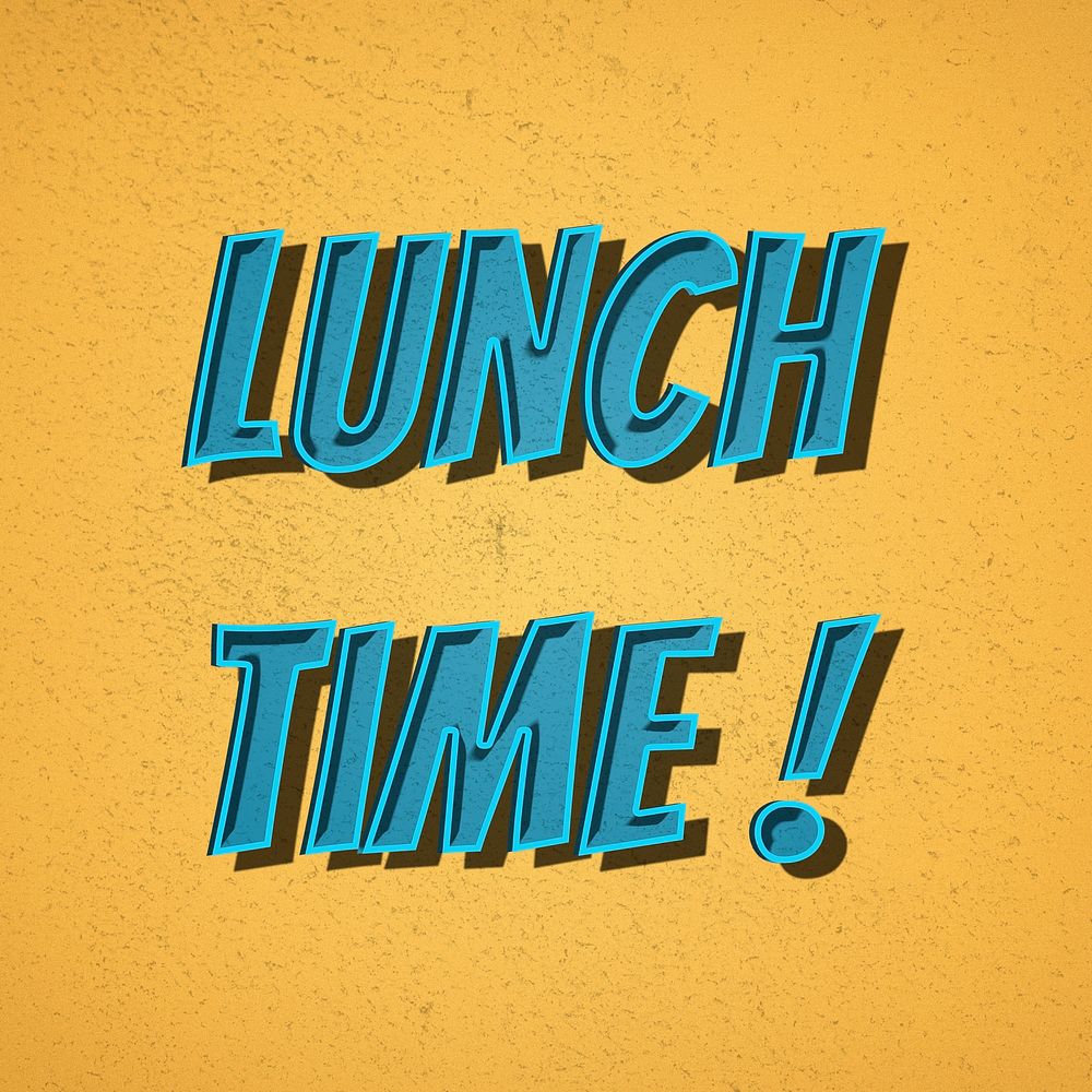 Lunch time! word retro font style illustration 
