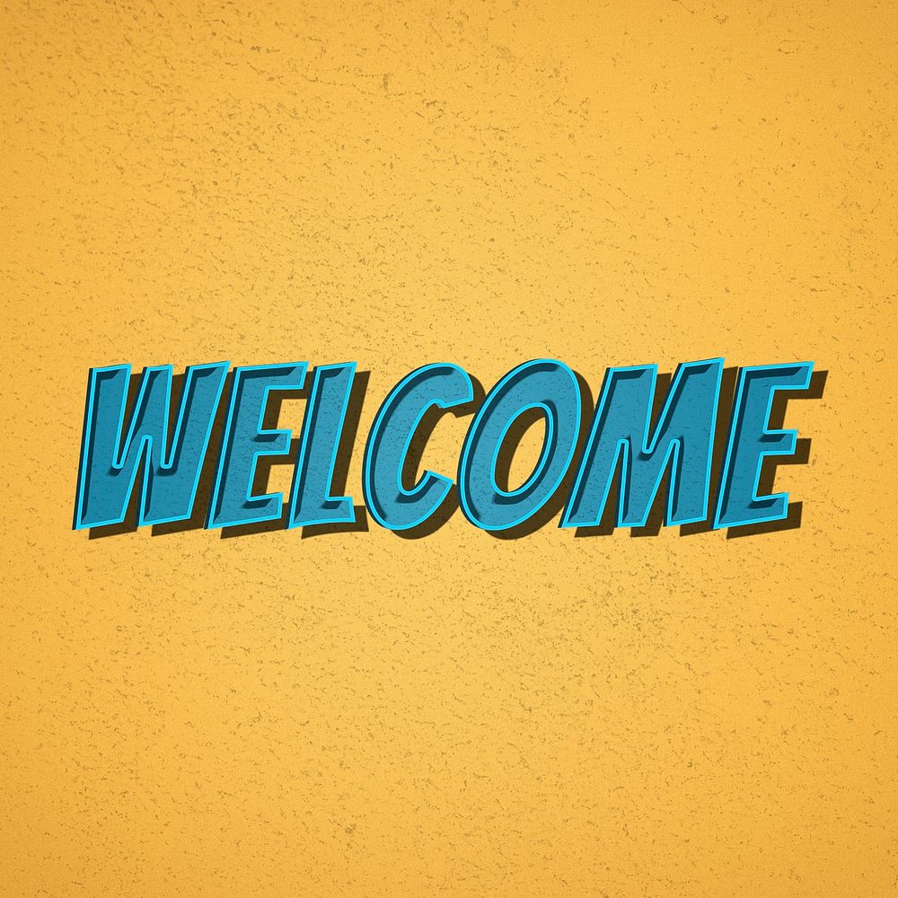 Welcome word retro font style illustration 