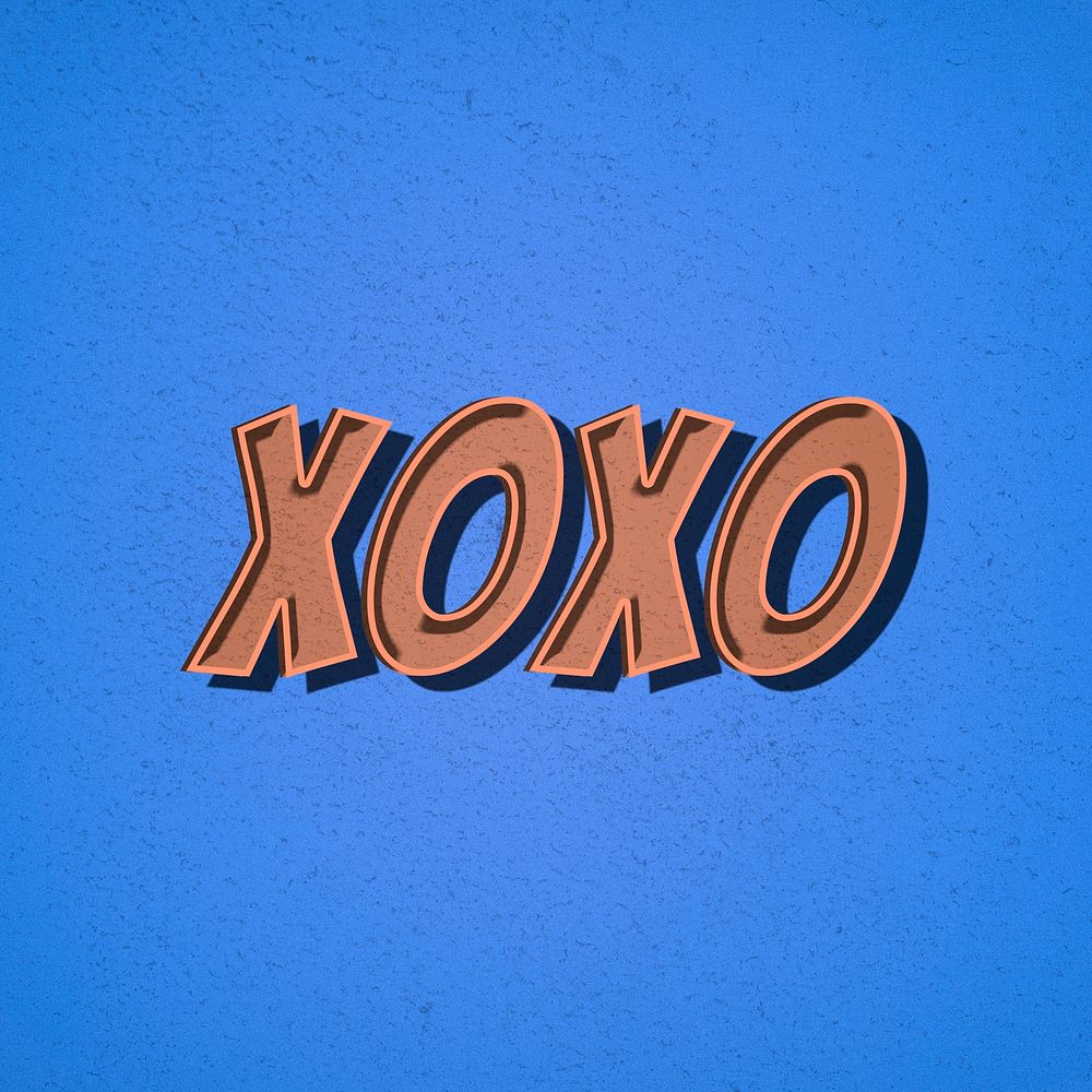 XOXO word retro style typography