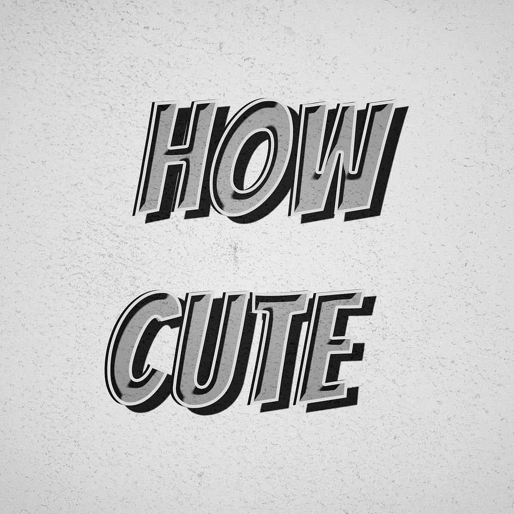 How cute word comic font retro typography