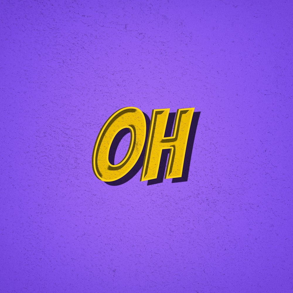 Oh word retro comic typography cartoon