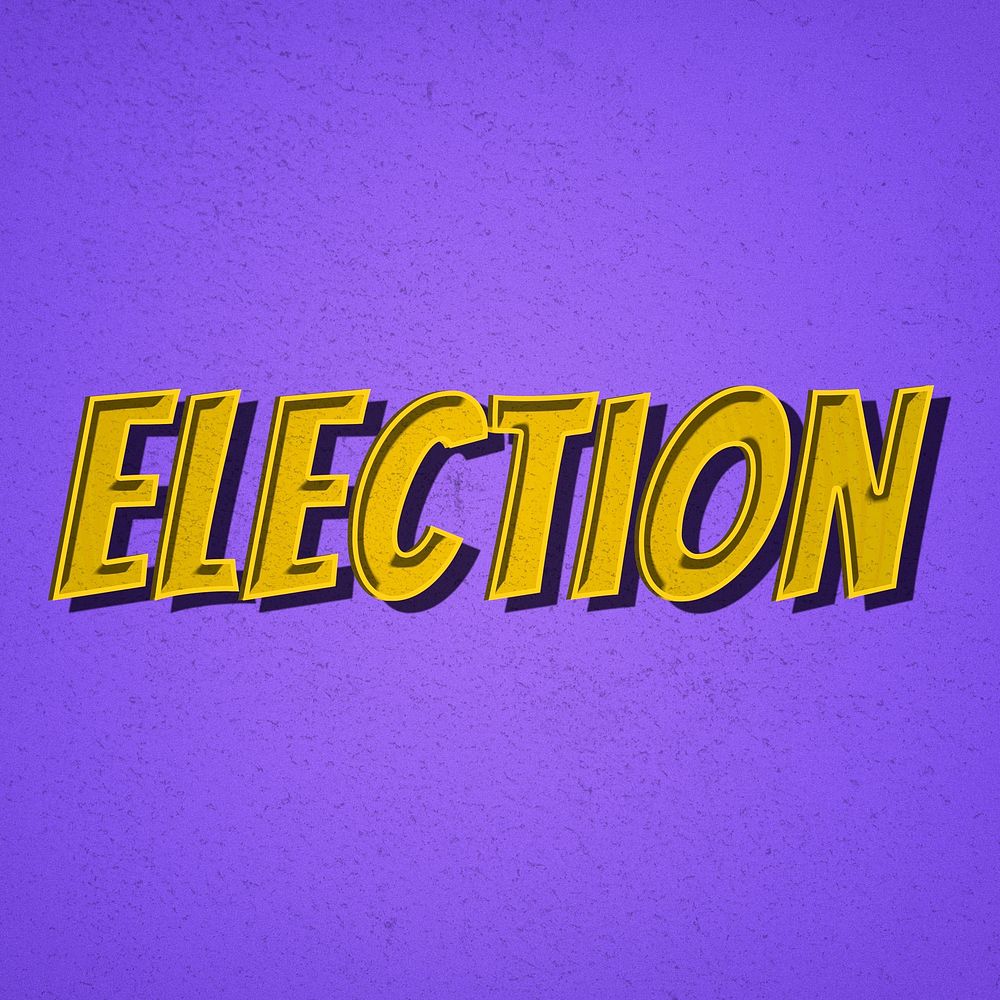 Election word comic style typography
