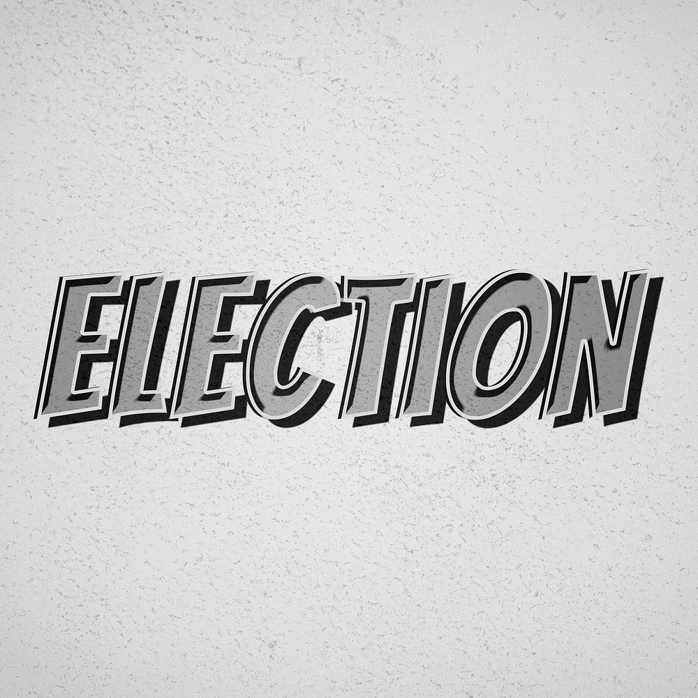 Election word retro comic typography