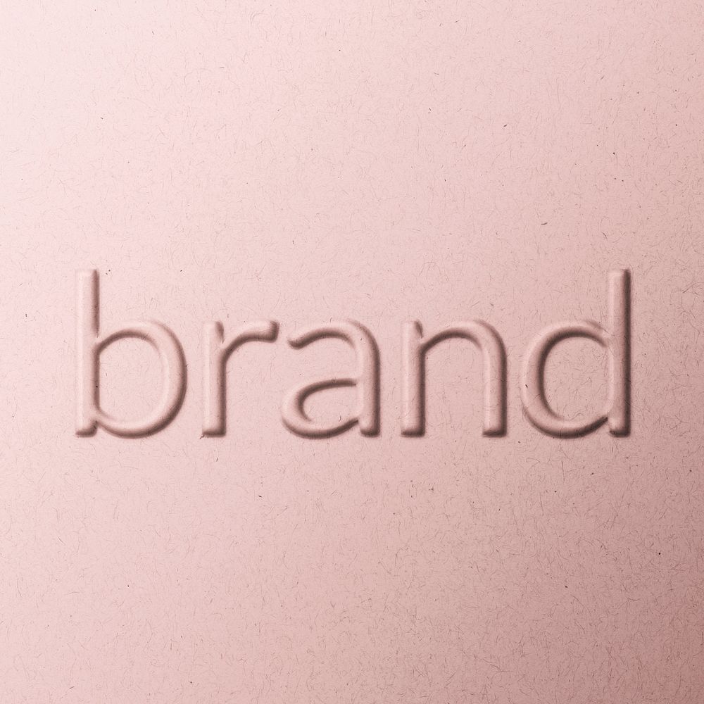 Word brand embossed typography on paper texture