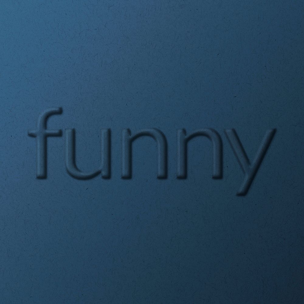 Funny word embossed typography on paper texture