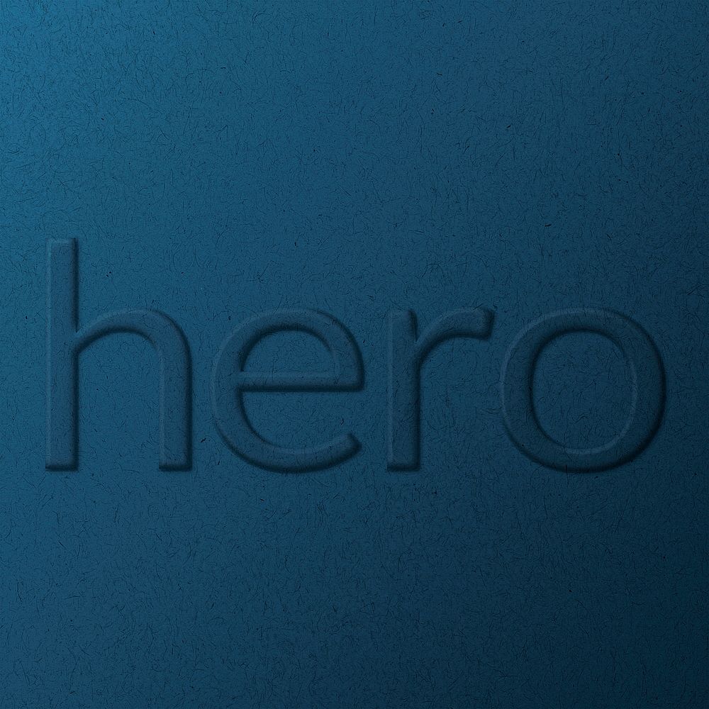 Word hero emboss typography on paper texture