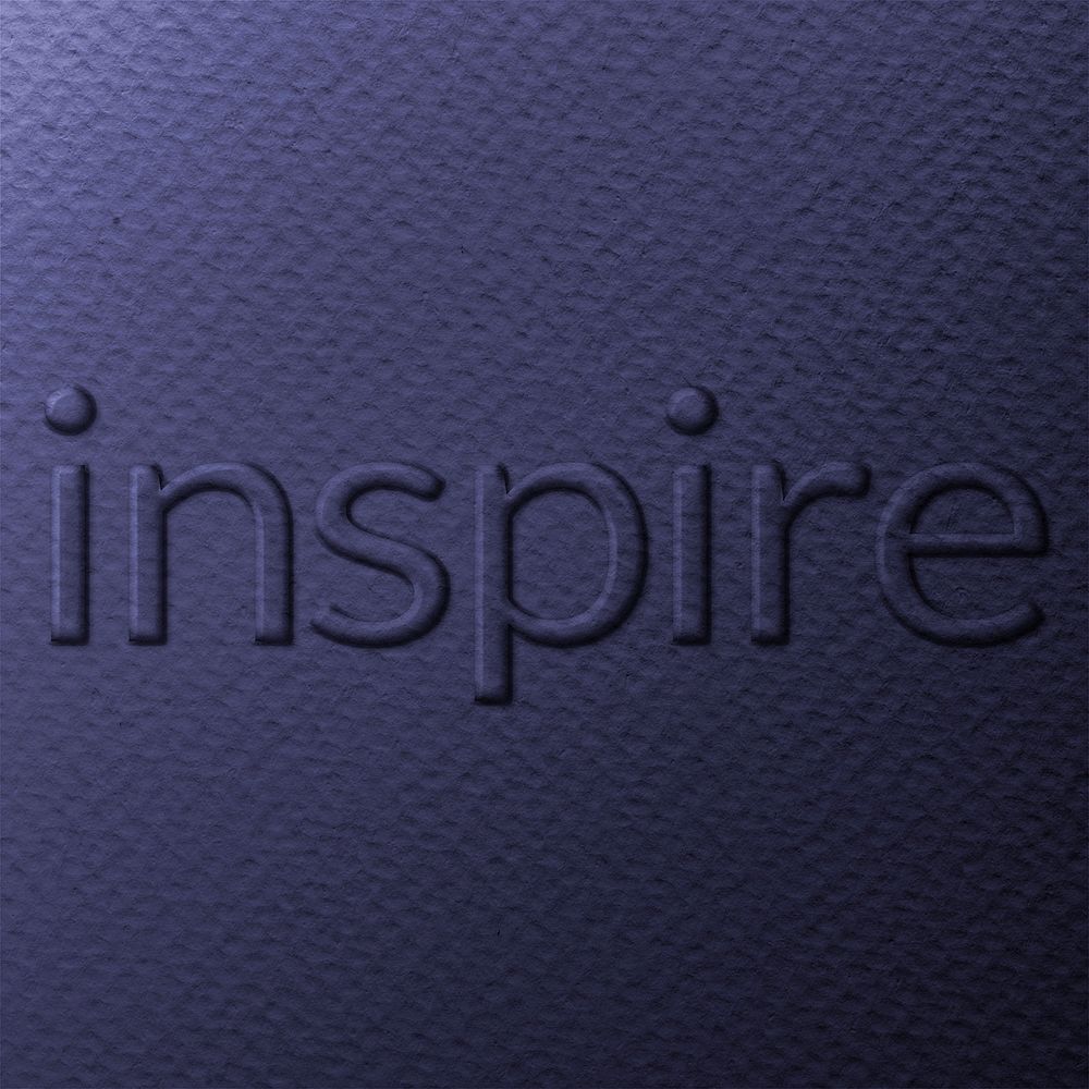 Word inspire embossed typography on paper texture