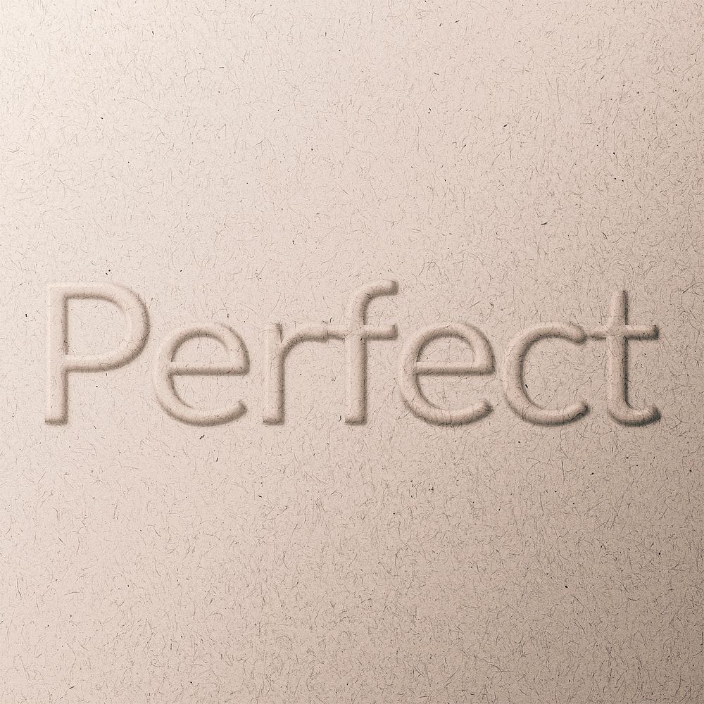 Perfect word emboss typography on paper texture