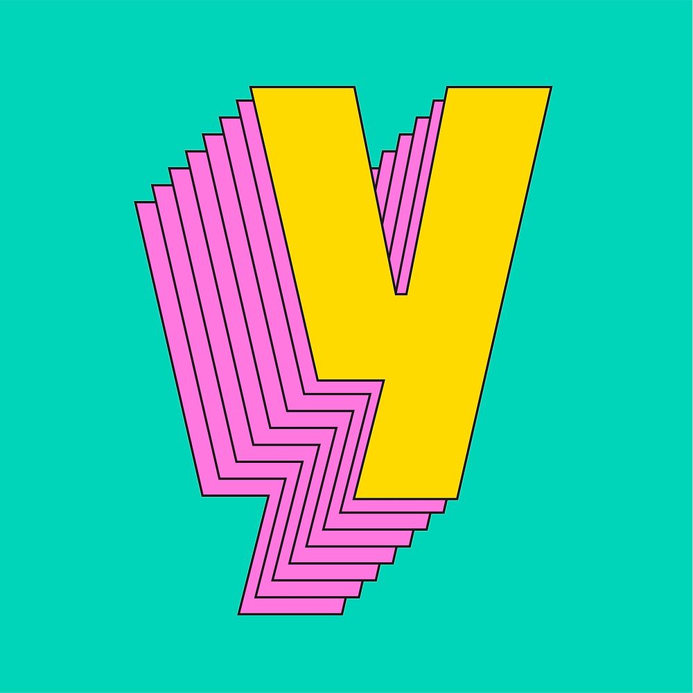 Y letter vector 3d stylized typeface