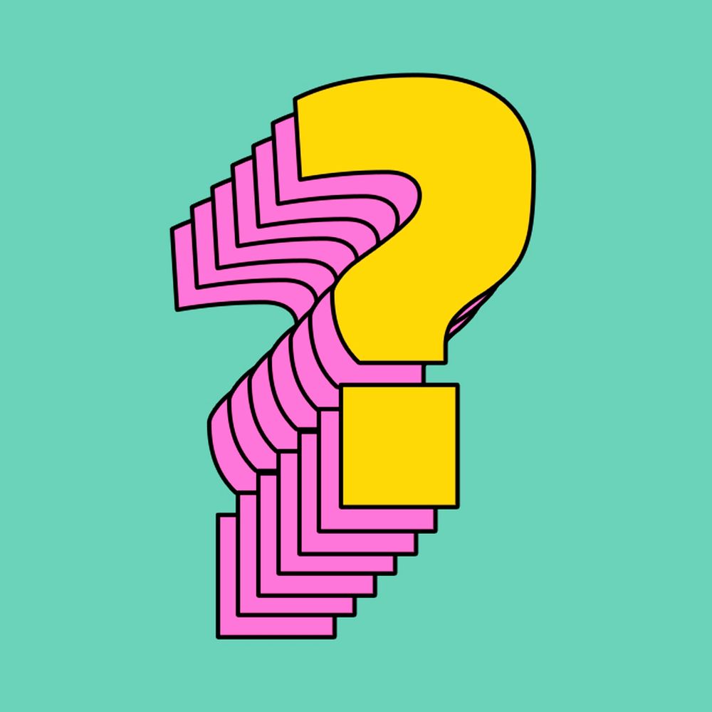 Layered psd question mark retro typeface
