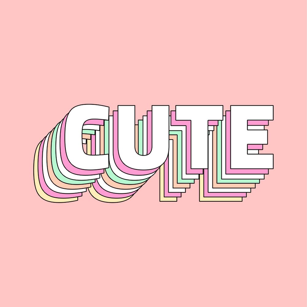 Cute layered typography retro word