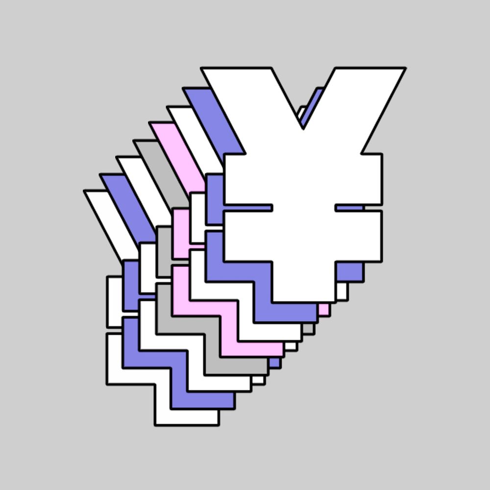Yen symbol pastel 3d psd font