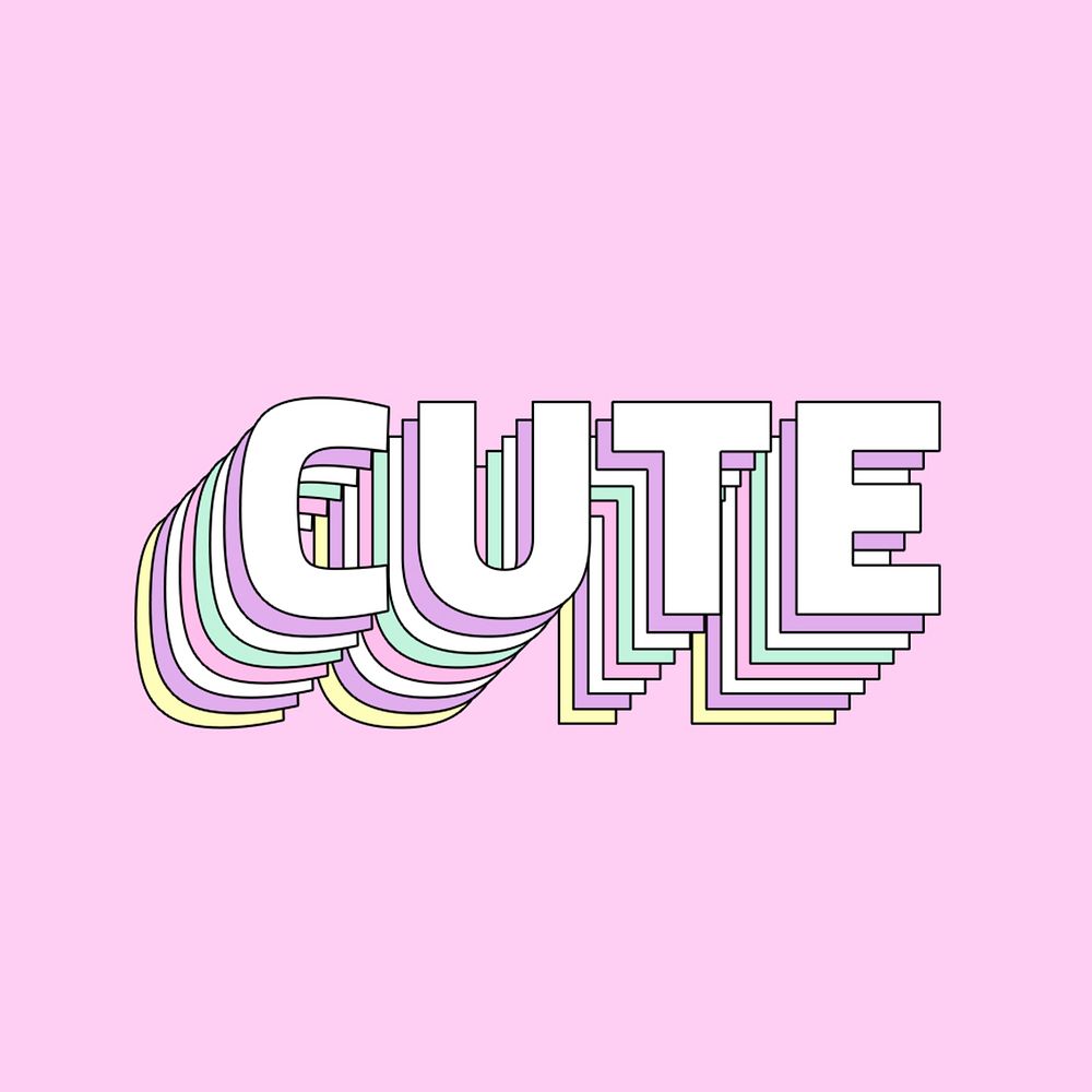 Vector cute layered typography retro word