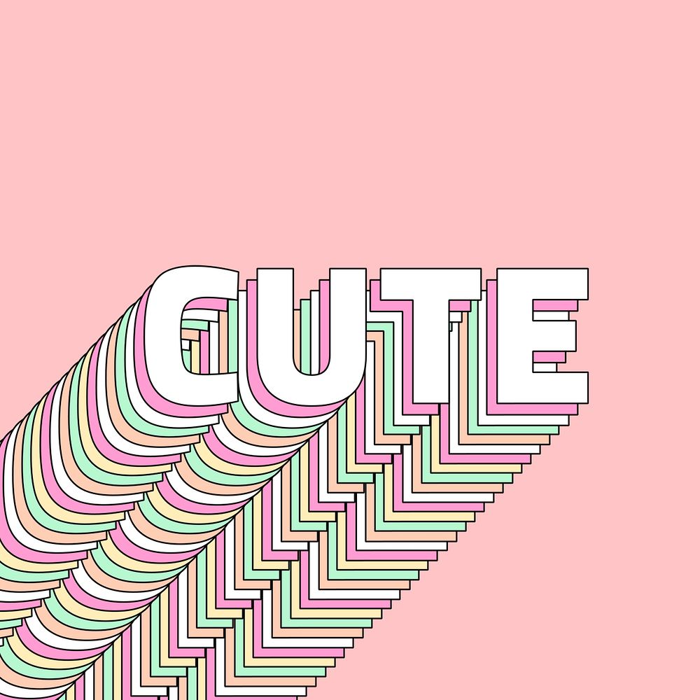Cute multilayer typography psd retro word