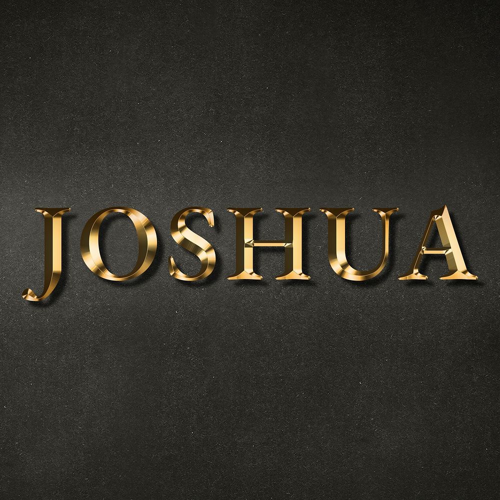 Joshua typography in gold effect design element 