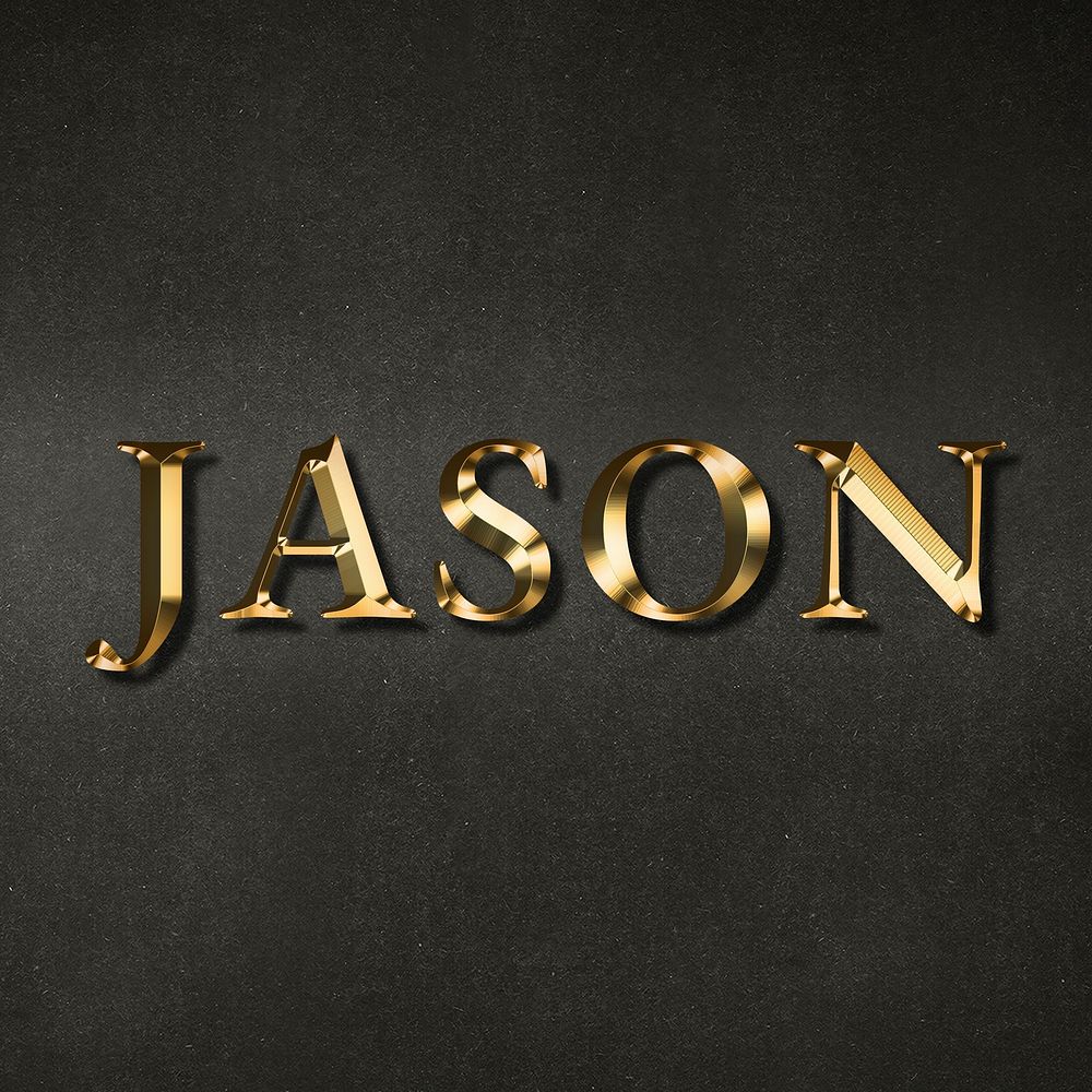 Jason typography in gold effect design element 